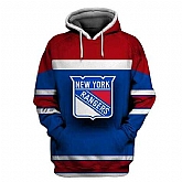 NY Rangers Blue Red All Stitched Hooded Sweatshirt,baseball caps,new era cap wholesale,wholesale hats